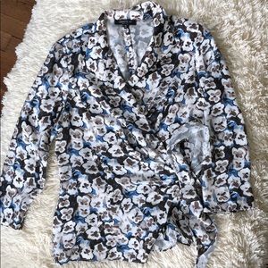 Lafayette 148 wrap blouse